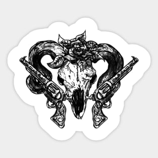 Ram Head Revolver Sticker